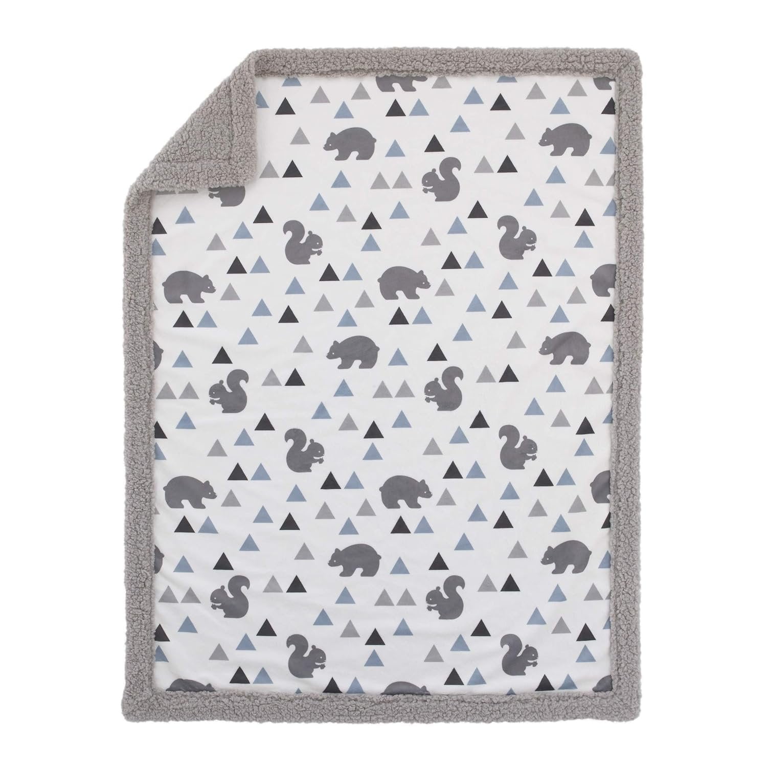 NoJo Mountain Patchwork 4 Piece Nursery Crib Bedding Set with Squirrels and Bears
