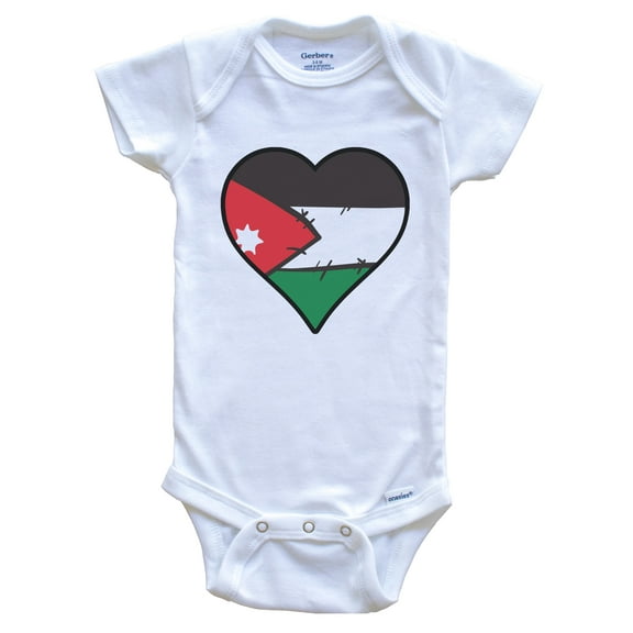 Jordan Heart Jordanian Flag Baby Bodysuit