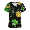thumbnail image 4 of lcziwo St Patricks Day Scrub Tops for Women Fashion Letter Graphic Print Irish Shirts Short Sleeve V Neck Holiday Uniforms Medical Scrubs with Pockets Multicolor L Clearance, 4 of 6