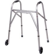 Carex Aluminium Foldable Rolling Walker with Wheels, for Seniors, 250 lb Weight Capacity, 7.25 lbs,