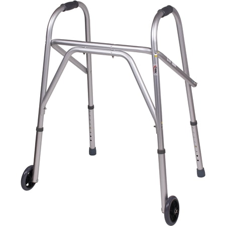 Carex Aluminium Foldable Rolling Walker with Wheels, for Seniors, 250 lb Weight Capacity, 7.25 lbs,