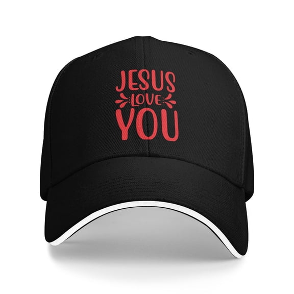 Jesus Loves You Logo Unisex Adult Baseball Caps Adjustable Sandwich Cap Casquette Hats Dad Hat Cap