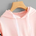 thumbnail image 4 of Floleo Clearance Womens Tops Long Sleeve Shirts Fall Clearance Womens Autumn Long Sleeve Hoodie Sweatshirt Letters Hooded Pullover Tops Blouse Pink, 4 of 8