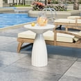 thumbnail image 4 of Fsbecl Round Metal Outdoor End Table, White, 4 of 8