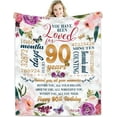 thumbnail image 1 of LHSHID 90th Birthday Gifts Women Blanket Happy 90th Birthday Gift Ideas 90th Birthday Decorations Gifts for Women Turning 90 Gifts for 90 Year Old Best Birthday Present Throw Blanket 60"x80", 1 of 7