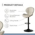thumbnail image 4 of MOONMISS Modern Adjustable Bar Stool Faux Leather Bar Stool,Beige(Set of 2), 4 of 6