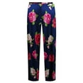 thumbnail image 1 of Plus size 8x Tall Rose Bloom Sea Designer Print Slinky TapeBlack Capri Pants, 1 of 4