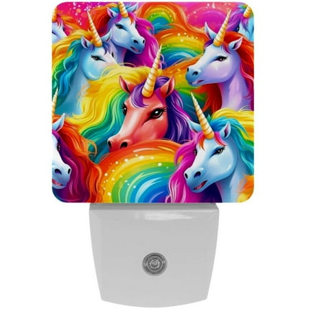

Rainbow Unicorns LED Square Night Lights - Energy Efficient and Stylish Bedroom Lighting Solution