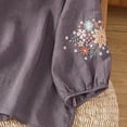 thumbnail image 6 of Womens Shirts 2026 Retro Embroidered 3/4 Sleeve Linen Spring Summer Tshirts Shirts for Women Purple Xl, 6 of 7