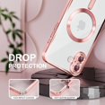 thumbnail image 4 of Dteck Magnetic for iPhone 17 Case with Screen Protector, Compatible with MagSafe, Non Yellowing Slim Plating Soft Clear Phone Cover with Full Camera Lens Cover 6.3 Inch,Pink, 4 of 6
