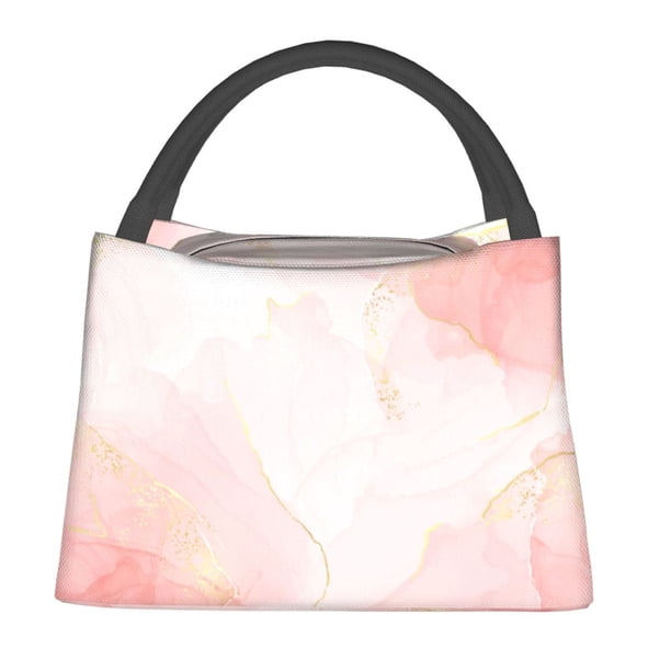 Easygdp Marble Bolsa de Almuerzo Insulada Reutilizable, Bolsa de Mano y Bandolera para Oficina, Trabajo, Viajes