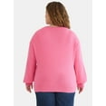 thumbnail image 2 of Terra & Sky Women's Plus Printed Pullover Sweater with Long-Sleeves, Midweight, Sizes 0X-5X, 2 of 5