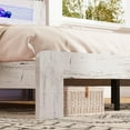 thumbnail image 4 of ENYOPRO Queen Bed Frame with Storage Headboard, Wood Platform Bed with LED Strips and Charging Station, Heavy Duty Mattress Foundation, Hold 600 LBS, Easy Assembly, White, 4 of 6