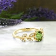 thumbnail image 7 of Gem Stone King 18K Yellow Gold Plated Silver 1.11 Ct Oval Green Peridot Greek Olive Vine Branch Engagement Ring, 7 of 7