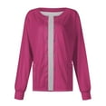 thumbnail image 3 of Vitastitch Black Scrubs, Women's Long Sleeve Scrub Jacket Solid Color with Pockets for Nurses Healthcare Workers Pink 4Xl, 3 of 4