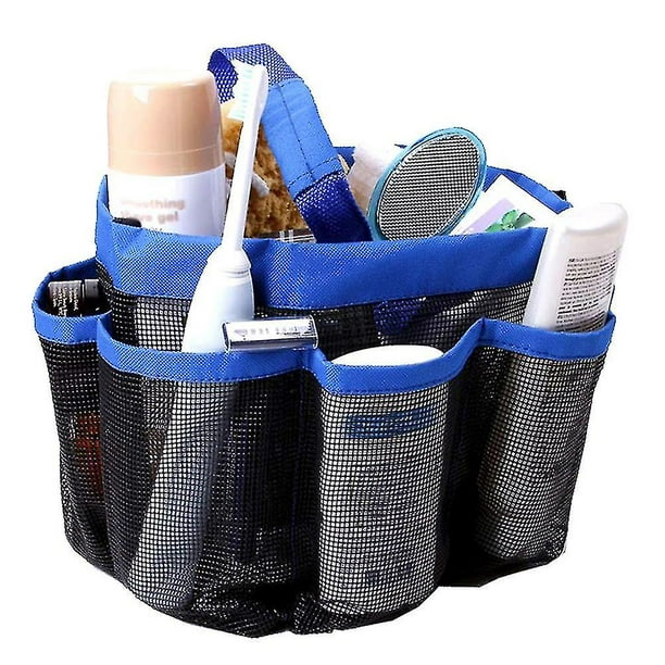 Bolsa de ducha de secado rápido con 8 bolsillos de malla, organizador de artículos de tocador para baño, asas duraderas para gimnasio