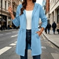 thumbnail image 4 of aohooy Cinched Waist Hoodie for Women Full Zip Up Long Tunic Sweatshirts Fall Oversized Drawstring Waist Hoodies with Pocket 2026 Blue,S, 4 of 9
