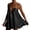 Noir, variante sur ITFABS Robe Courte Ligne A à Bretelles Chaîne Col en V Creux Couleur Unie pour Femmes