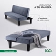 thumbnail image 3 of Sofá Cama Individual Reclinable Plegable de 3 Plazas Cómodo de Madera y Tapiz Suave azul, 3 of 8