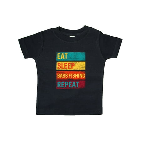

Inktastic Bass Fisherman Eat Sleep Bass Fishing Repeat Gift Baby Boy or Baby Girl T-Shirt