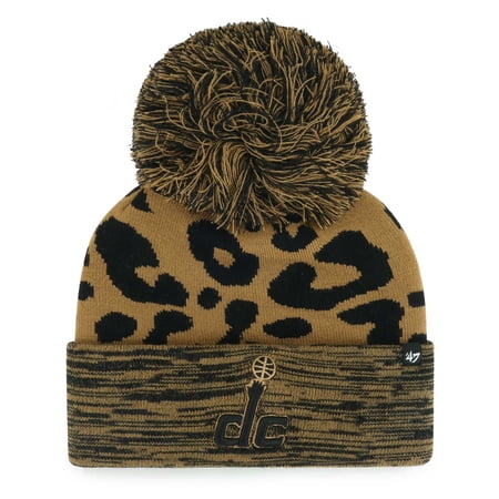 Women s 47 Leopard Washington Wizards Rosette Cuffed Knit Hat with Pom
