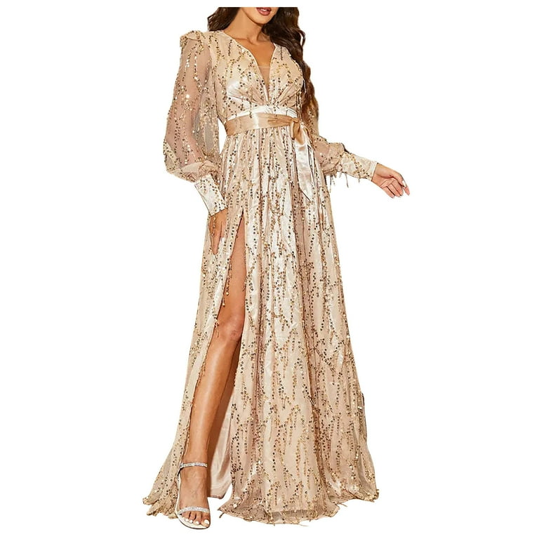 gold tea party dress JUSTINE Women Dress