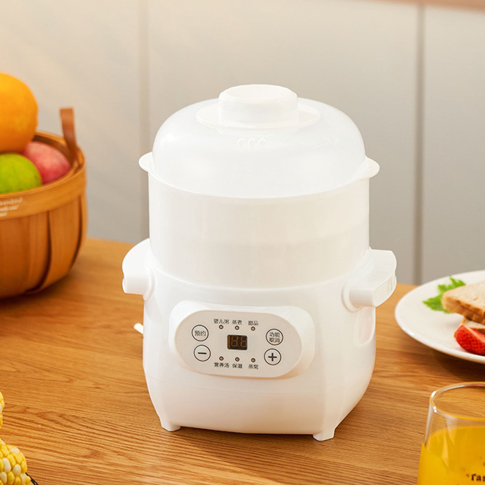 Electric Stew Pot 1L 200W Ceramic Liner Versatile Electric Stew Cooker For Porridge Rice Soup