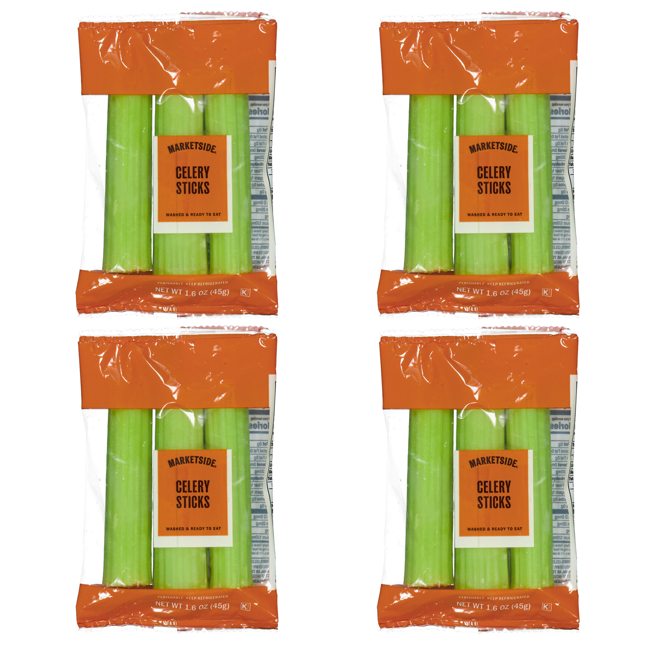 Marketside Fresh Celery Sticks, 1.6 oz, 4 Pack
