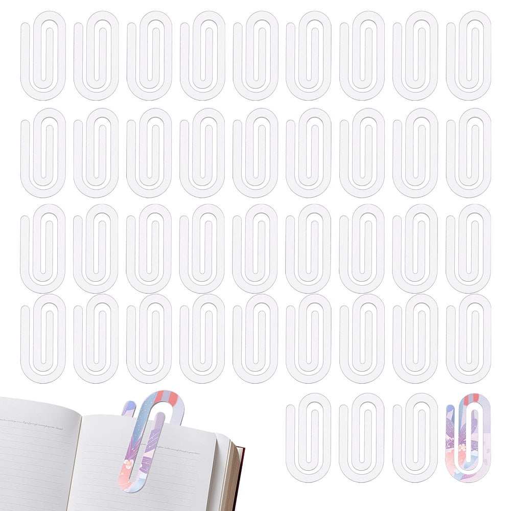 40Pcs Jumbo Blank Sublimation Paper Clips 4x2inch Large Bulk Acrylic Sublimation Paperclips Personalized Paper Clip