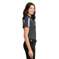 thumbnail image 3 of Port Authority Ladies Silk Touch Performance Colorblock Stripe Polo-4XL (Steel Grey/ White), 3 of 6