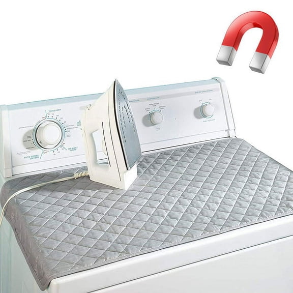 Ironing Mat Blanket, 32x18"Magnetic Pad Laundry Mat, Washer Dryer Heat Resistant Laundry Pad, Ironing Board Replacement Cover, Portable Iron Replacement Cover(Gray)