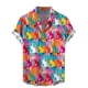 thumbnail image 4 of Camisas hawaianas divertidas con estampado 3D para hombre, camisas con botones y solapa con personalidad, blusas de manga corta de gran tamaño, ropa para hombre, 4 of 5