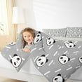 thumbnail image 4 of jejeloiu Cute Animal Bedding Comforter Set,Kawaii Zoo Panda Twin Comforter Sets,Gray White Black Bedding Set For Kids,Microfiber Bedroom Decor Reversible,2-Piece, 4 of 8