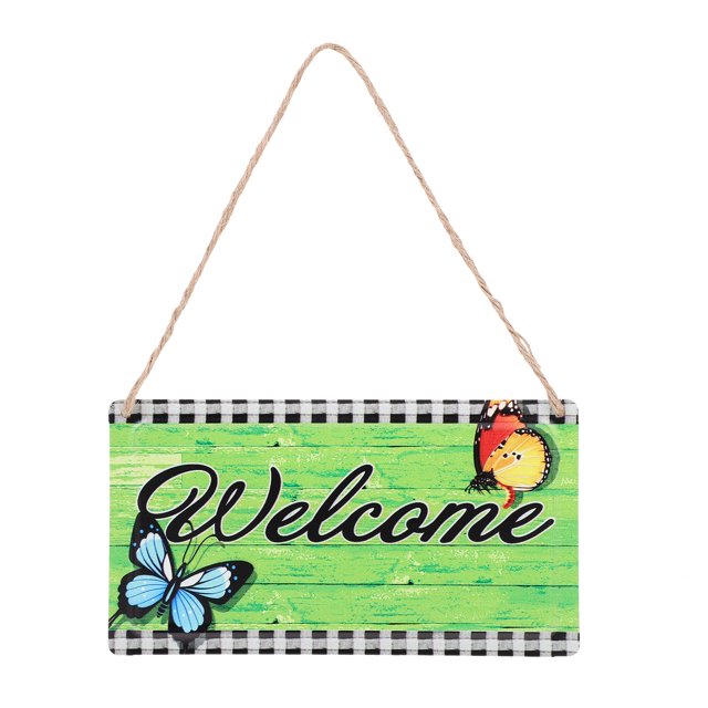 Welcome Sign Pendant Decorative Door Hanging Ornament Porch Pendant for Restaurant