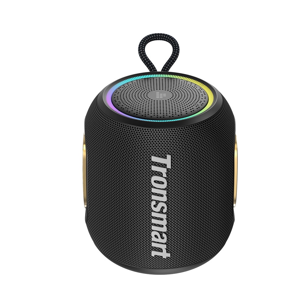 Tronsmart T8 Mini Ultra-Portable Bluetooth Speaker, 16W Big Bass, 360° Sound, IPX7 Waterproof, 20H Playtime, Custom EQ & Light - Black