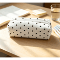 thumbnail image 3 of Large Capacity Polka Dot Zipper Pencil Pouch, Portable Stationery Bag Suitable For Teens, Classroom & Travel Supplies (White), 3 of 5