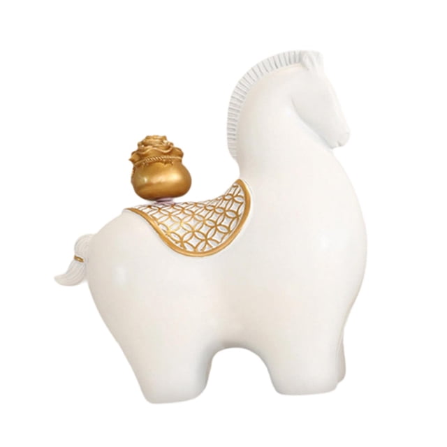 Figura de caballo Feng Shui Decoración Souvenir moderno Adorno de escritorio coleccionable para con bolsa de dinero