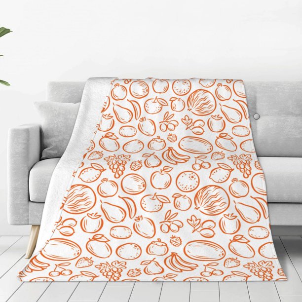 Balery Simple Fruit Manta de Felpa Suave y Acogedora – Cobija de Franela Aterciopelada para Cama, Lavable y Cálida para Sofá, Mascotas, Transpirable-40"x30"
