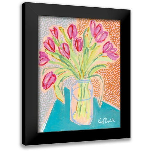 Roberts, Kait 12x14 Black Modern Framed Museum Art Print Titled - Tulips for Corie