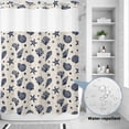 thumbnail image 3 of No Hook Shower Curtain, Navy Blue Rustic Coastal Shower Curtains for Bathroom with See Through Top Window, Nautical Seaside Starfish Coral Waterproof & Washable Bath Curtain Stall 48"x72", 3 of 9