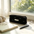 thumbnail image 2 of Celsvanis Pencil Case Large Capacity Pencil Pouch Pen Bag Embroidered Corduroy Stationery Organizer for Students Home Office Supplies, Black, 2 of 7