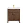 thumbnail image 3 of Cerrito 30" Wood Vanity in Brown Oak Engineered Stone Integrated Sink no Mirror, 3 of 19