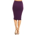 thumbnail image 3 of Women's Casual Slim Stretch Pull On Bodycon Pencil Solid Midi Skirt S-3XL, 3 of 5