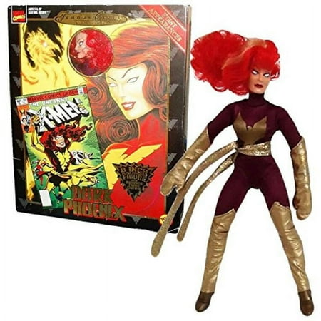 ToyBiz Year 1998 Marvel Comics Famous Cover Series 8 Inch Tall Ultra Poseable Action Figure - First Appearance DARK PHOENIX with Authentic Fabric Costume