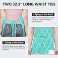 thumbnail image 6 of Turquoise Geometric Quatrefoil Pattern Apron-Garden Aprons for Women with Pockets-Cotton Linen Waterproof Kitchen Cooking Gardening Aprons Adjustable for Kitchen,Cooking,BBQ and Salon 33x27 Inch, 6 of 7