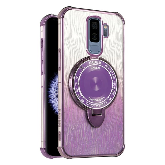Kickstand Case for Samsung Galaxy S9 Plus Cover Soft TPU Silicone Phone Case with Luxury Magnetic Mirror Stand Shell for Women Men Anti-Fall Cover Compatible with Galaxy S9 Plus Case