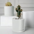 thumbnail image 4 of LShunze White Planter - 4.5 Inch Pots for Plants Indoor Outdoor, Round Flower Pots with Drainage Hole and Saucer, Decorative Home Garden Planter, Plant Lover Gifts, 4 of 7