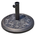 thumbnail image 6 of Outsunny 19" Round Decorative Resin Rose Floral Umbrella Pole Holder with Bronze Finish, 6 of 6