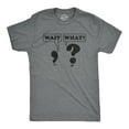 thumbnail image 1 of Mens Wait What T Shirt Funny Questioning Punctuation Grammar Graphic Novelty Tee (Dark Heather Grey) - S, 1 of 3