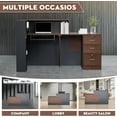 thumbnail image 5 of Esheno Modern Wooden L Shaped Reception Desk 71 inch Commercial Counter with Lockable Drawers and Cabinet Walnut Finish Left Side Storage for Office Lobby School, 5 of 8